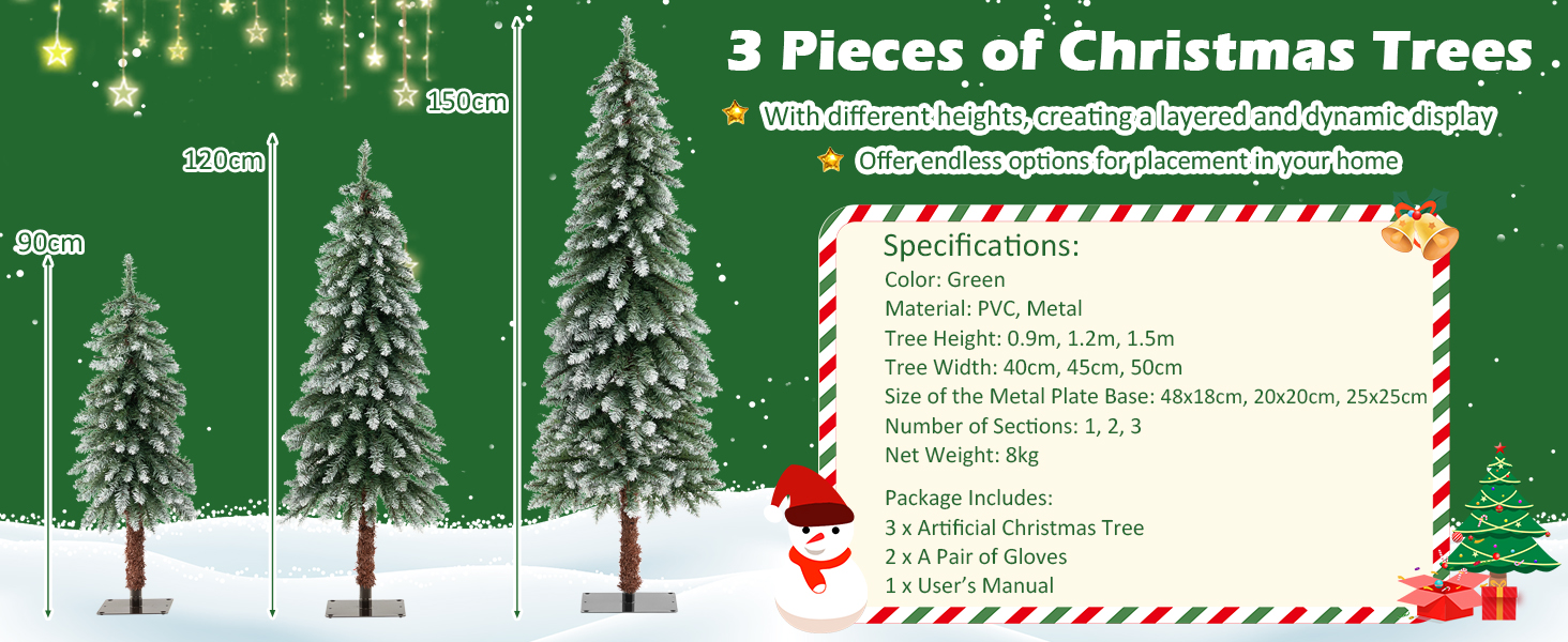 3 packs Artificial Xmas Tree