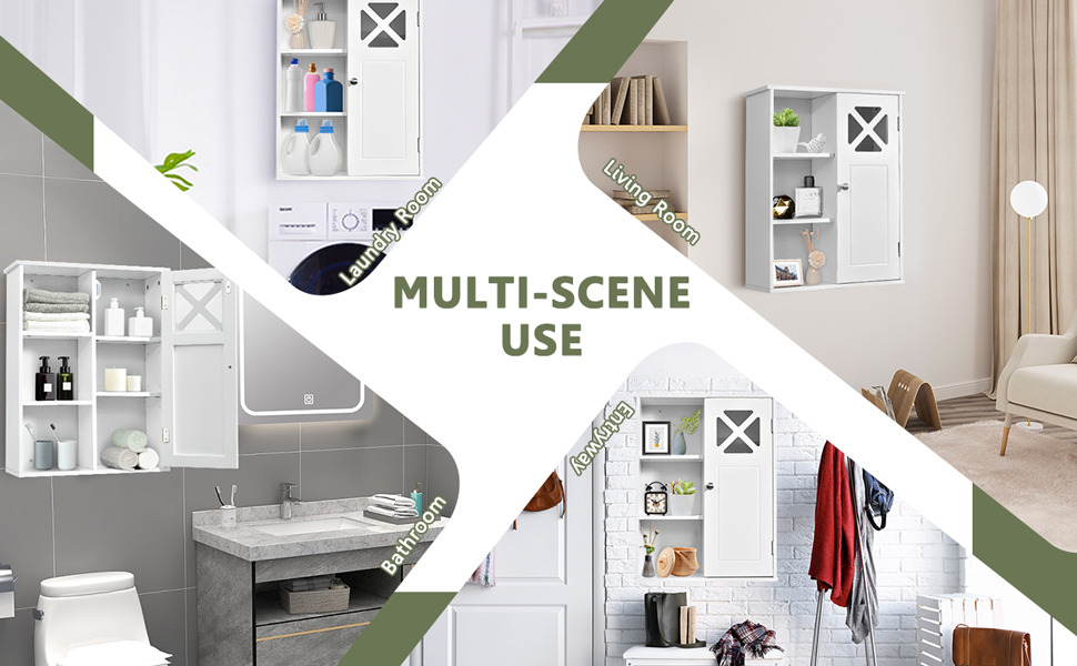 Wall-mounted Bathroom Medicine Cabinet with Adjustable Shelves