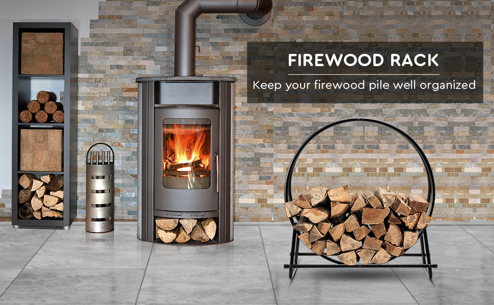 102cm Firewood Rack with  for Indoor & Outdoor Use