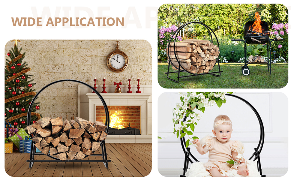 102cm Firewood Rack with  for Indoor & Outdoor Use