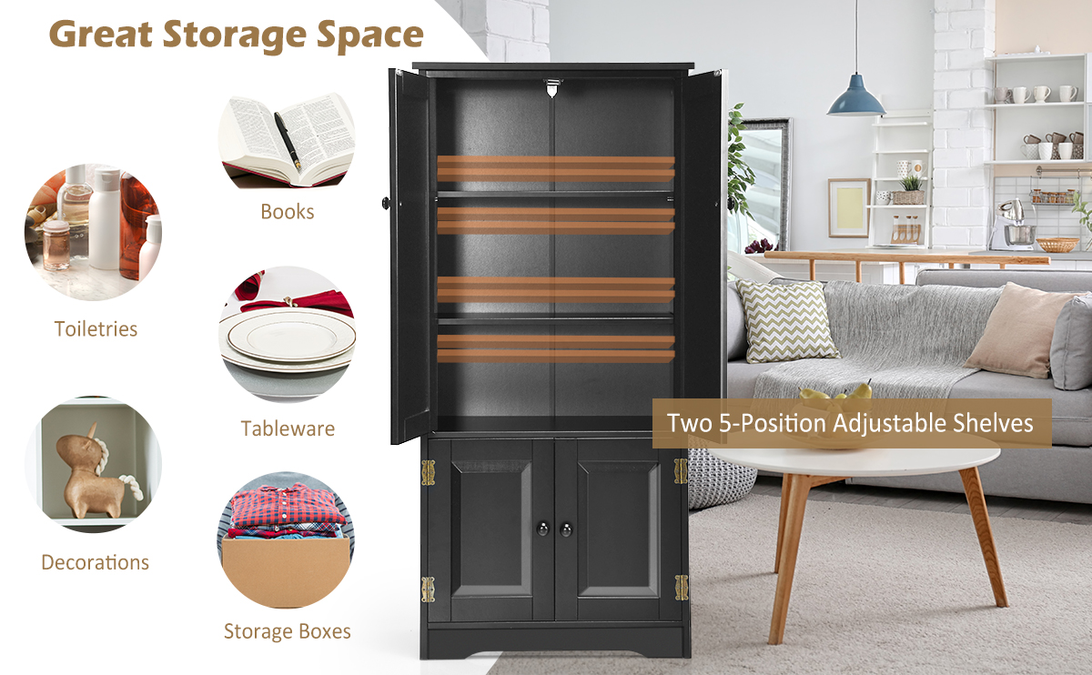 Sideboard Buffet Storage Cabinet with Adjustable Shelf
