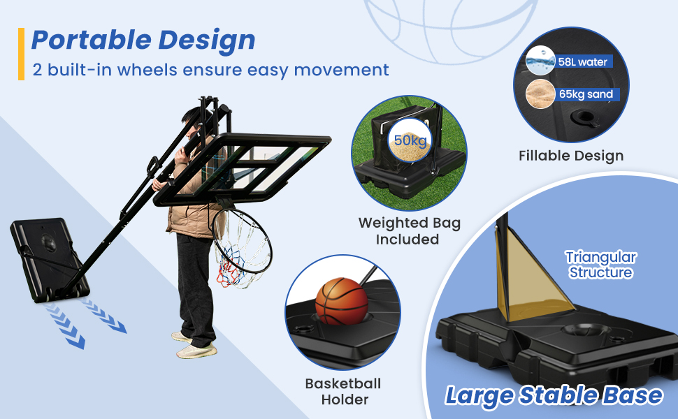 Basketball Hoop Stand with Weight Bag