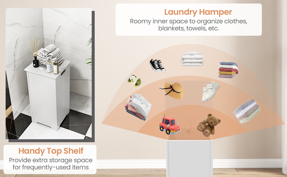 White Wooden Laundry Bin