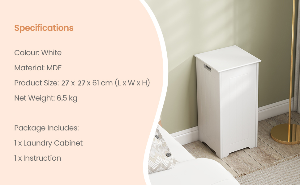 White Wooden Laundry Bin