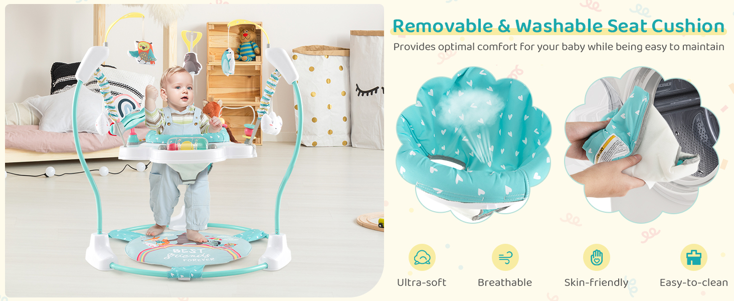 Baby Stationary Activity Center with 360 Rotary Seat and 3 Adjustable Heights for 6 Months