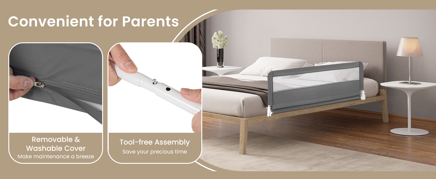150CM Foldable Baby Bed Rail Guard