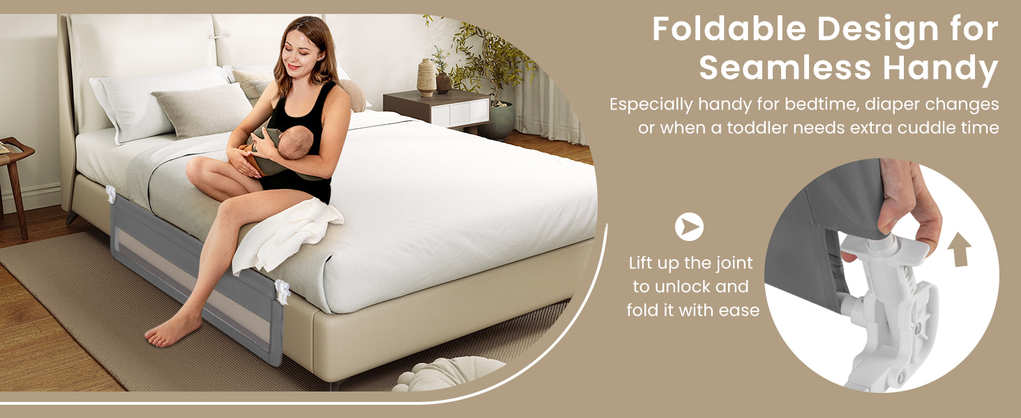 150CM Foldable Baby Bed Rail Guard