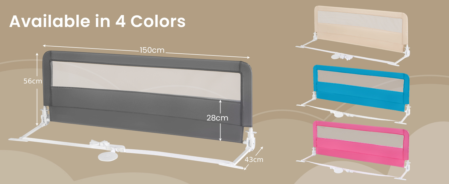 150CM Foldable Baby Bed Rail Guard