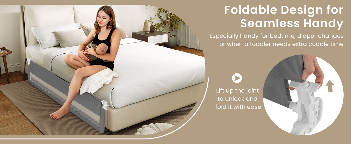 180CM Foldable Baby Bed Rail Guard