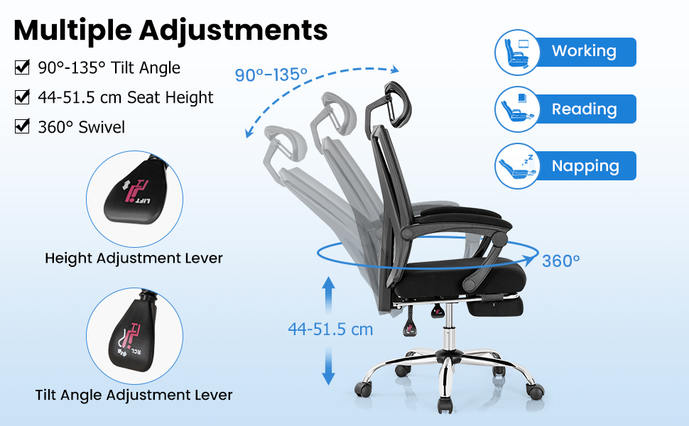 Ergonomic Recliner Mesh Office Chair