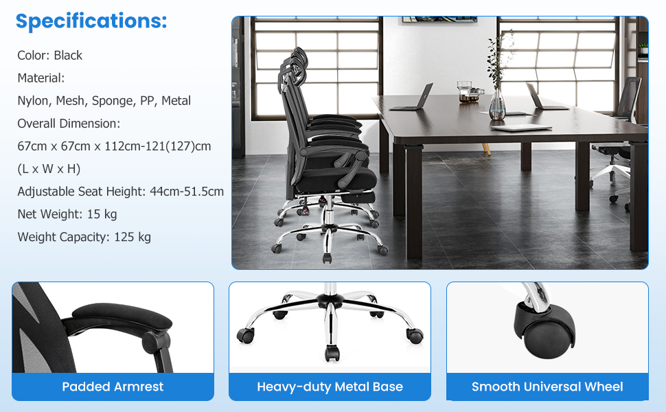 Ergonomic Recliner Mesh Office Chair