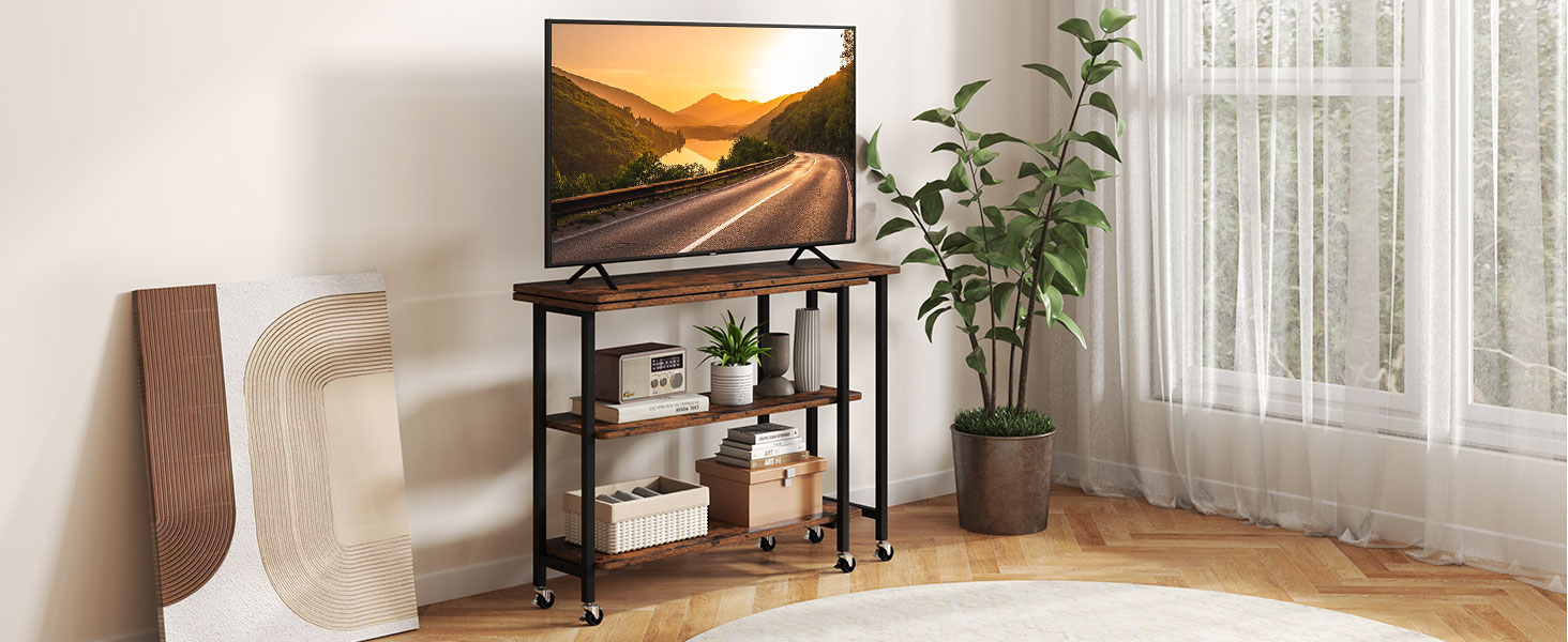 360°_Rotating_Sofa_Side_Table_with_2-Tier_Storage_Shelves