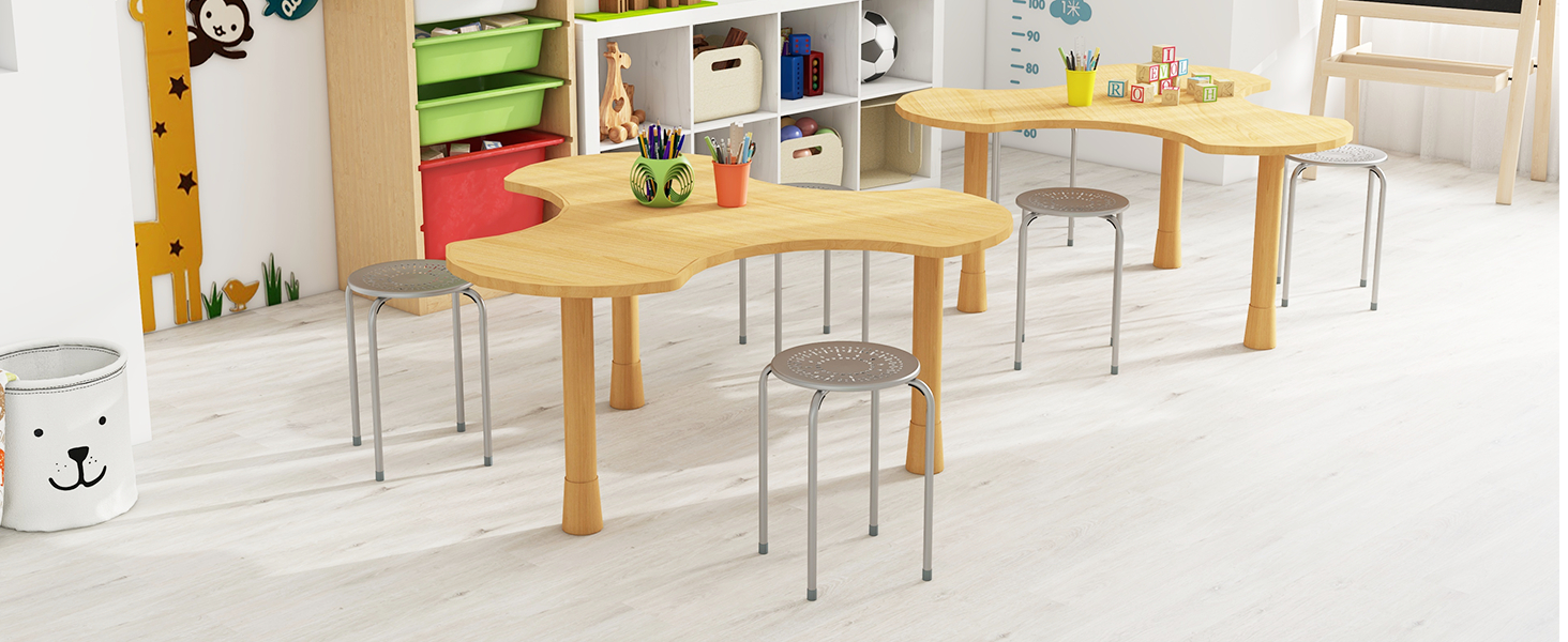 Set of 6 Round Metal Stools Support up to 120kg