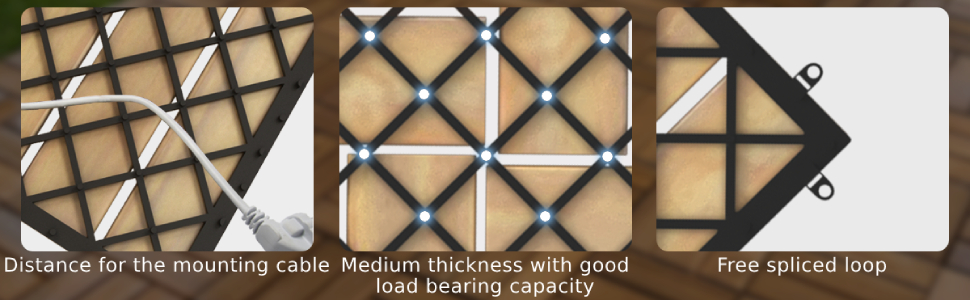 10 PCS Wood Tiles for Terrace and Balcony
