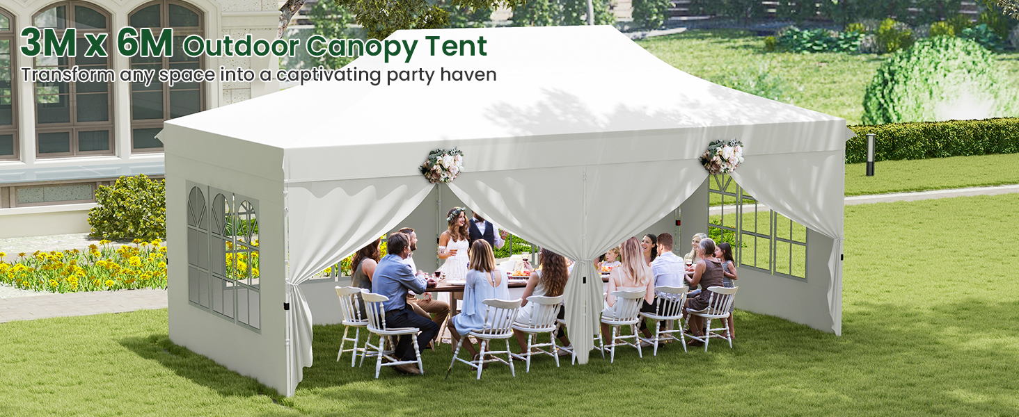 x M Pop-up Canopy Tent with Detachable Sidewalls and