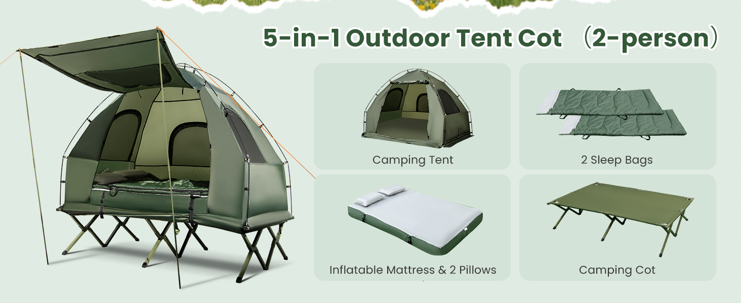 2-Person Camping Tent Cot