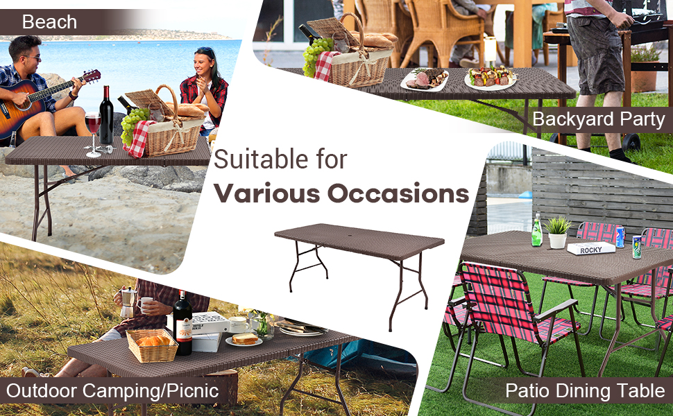 folding patio table with umbrella hole uk Outsunny Picnic Hole, Aluminum Suitcase Portable Outdoor Table with Bench, Patio, Porch or Camping Table and Chair Set, Silver : Patio, Lawn & Garden Spacious Square Design Charlton Home® Evelett Outdoor 64