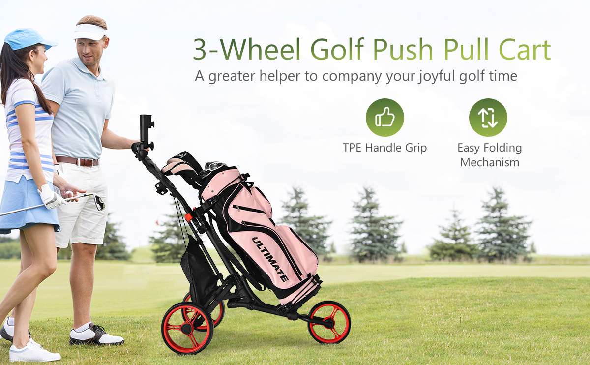 3 Wheel Golf Push Pull Cart