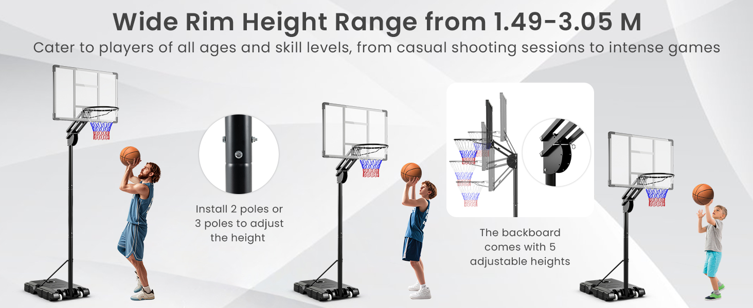 Adjustable Basketball Hoop for All Age Players