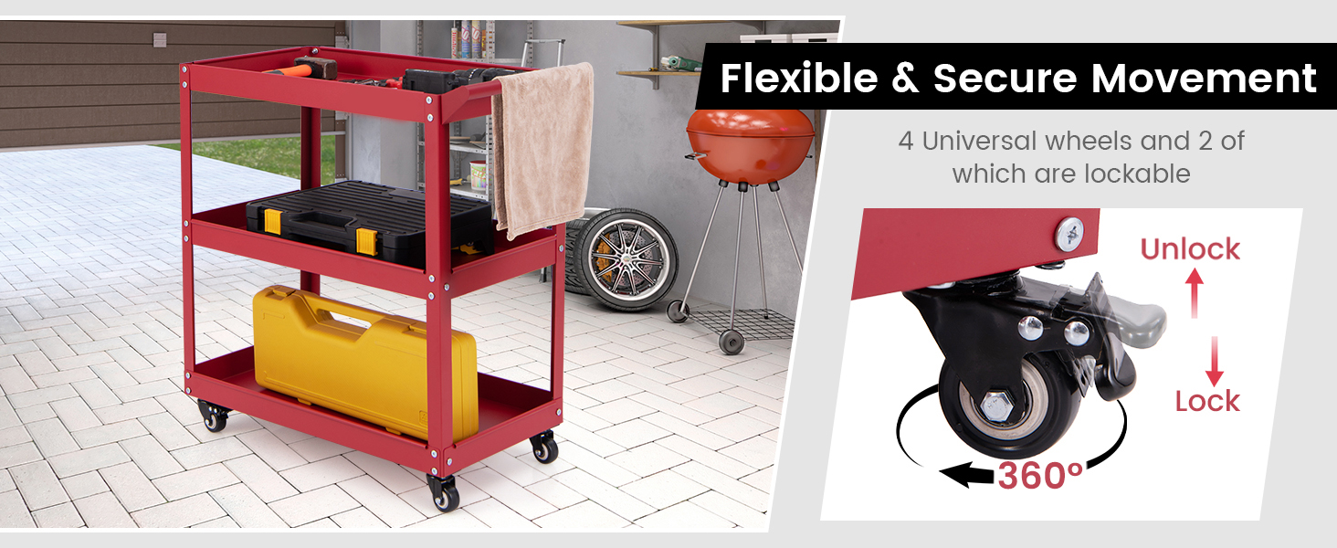 3-Tier Rolling Tool Cart