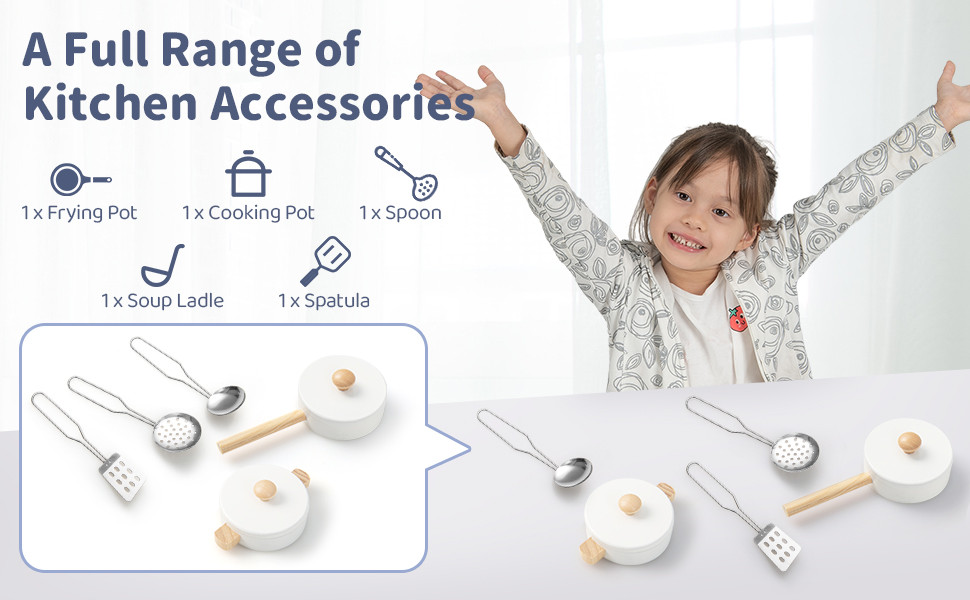 Kids Play Kitchen Pretend Playset with Stoves and Chalkboard