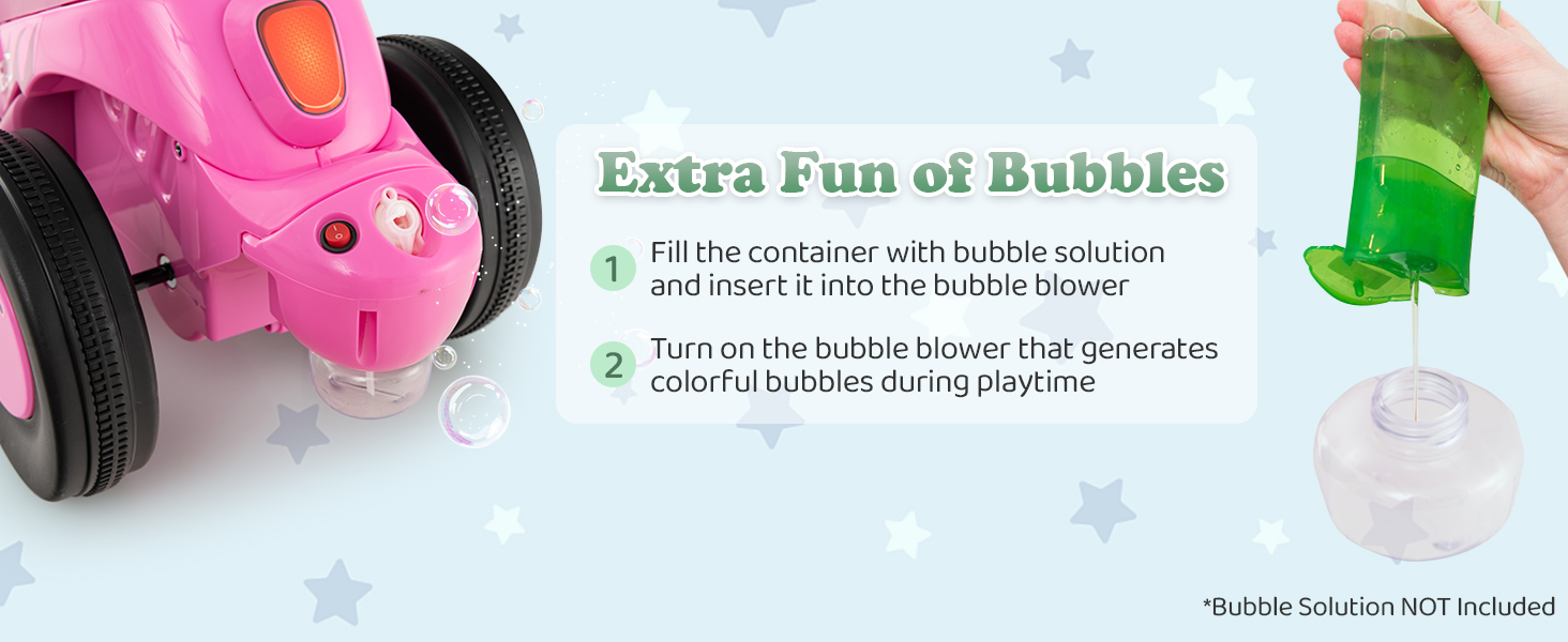 6V Electric Kid Ride on Motorcycle with Bubble Maker Costway