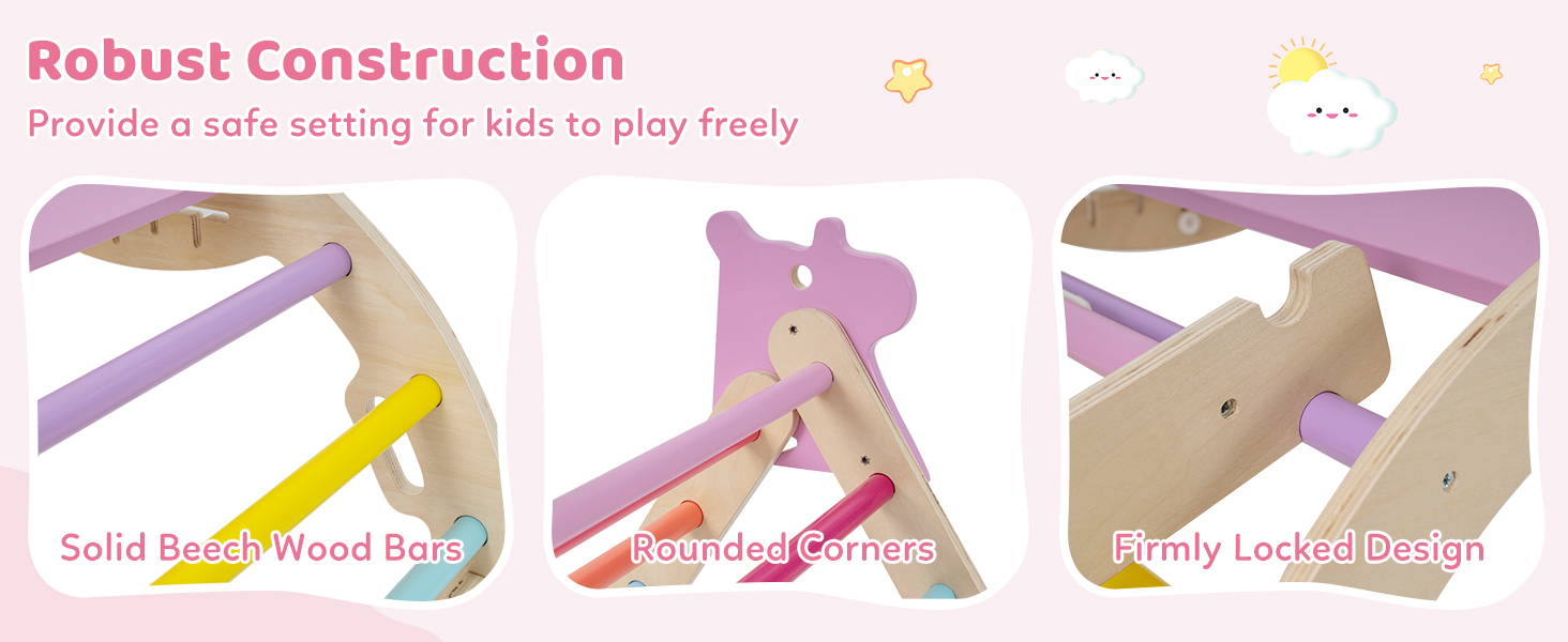 8-in-1 toddler climbing set pink